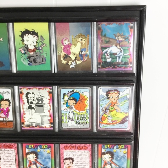 Rare BETTY BOOP CHROMIUM/Base Cards Framed Picture Set Decor 1990 - Picture 5 of 6